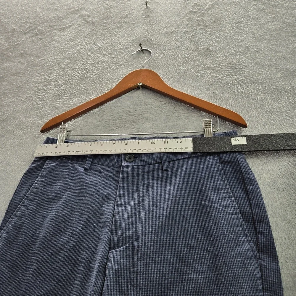 Banana Republic Men Pants 31X30 Blue Check Chino Aiden‎ Fit Button Slim